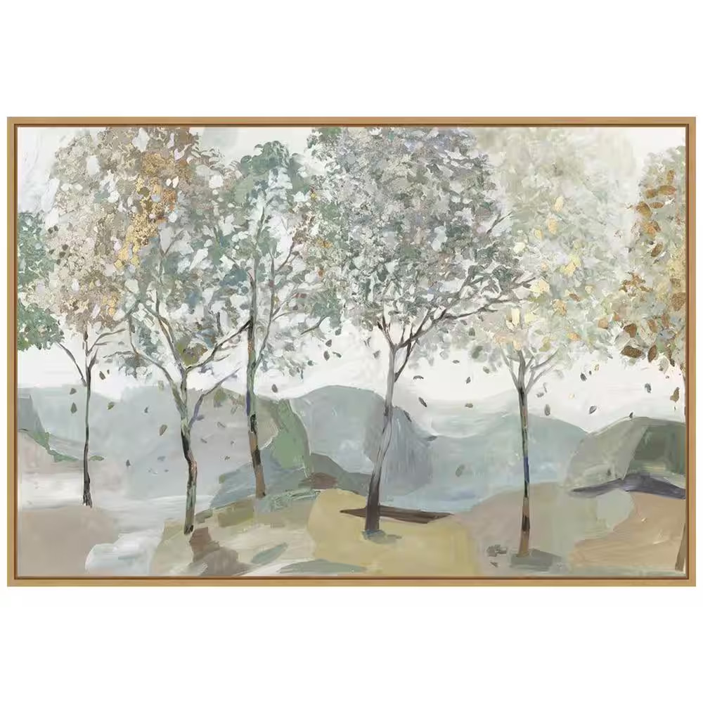 «Breezy Landscape Trees I» by Allison Pearce 1-Piece Floater Frame Canvas Transf