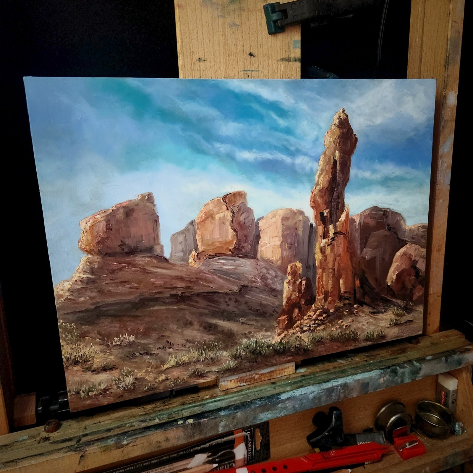 Original landscape Oil painting Arches National Park Utah Nature Art