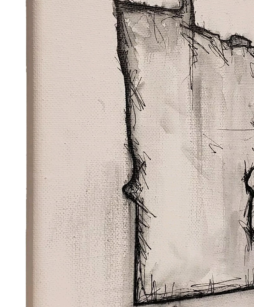 Original Abstract Modern Minimal Ink Painting By K.A.Davis » Minnesota «