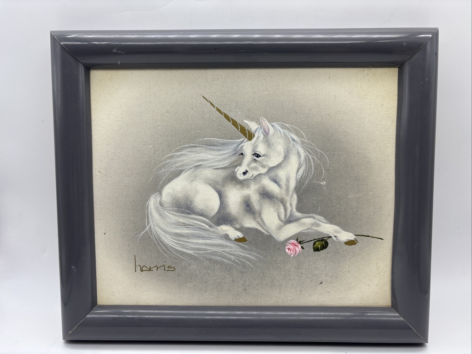 Lady In Waiting Unicorn’ Canvas Art by Peggy Harris 12×10