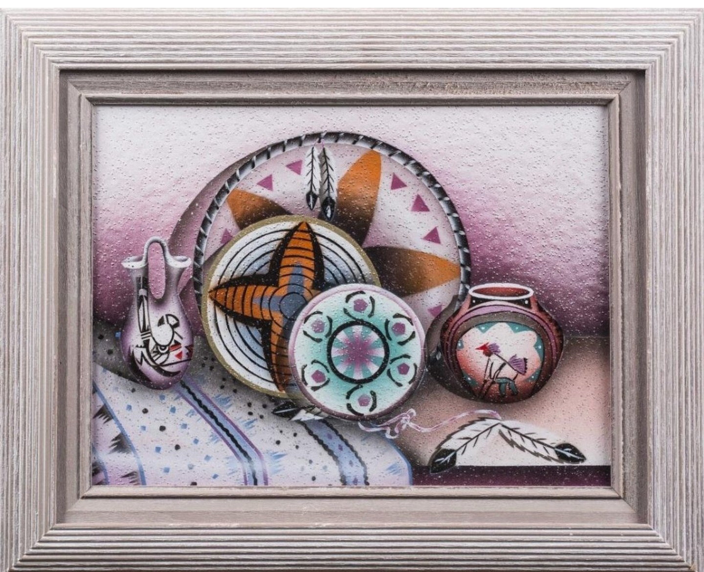 AMERICAN SCHOOL MIX MEDIA SOUTHWEST POTTERY PAINTING