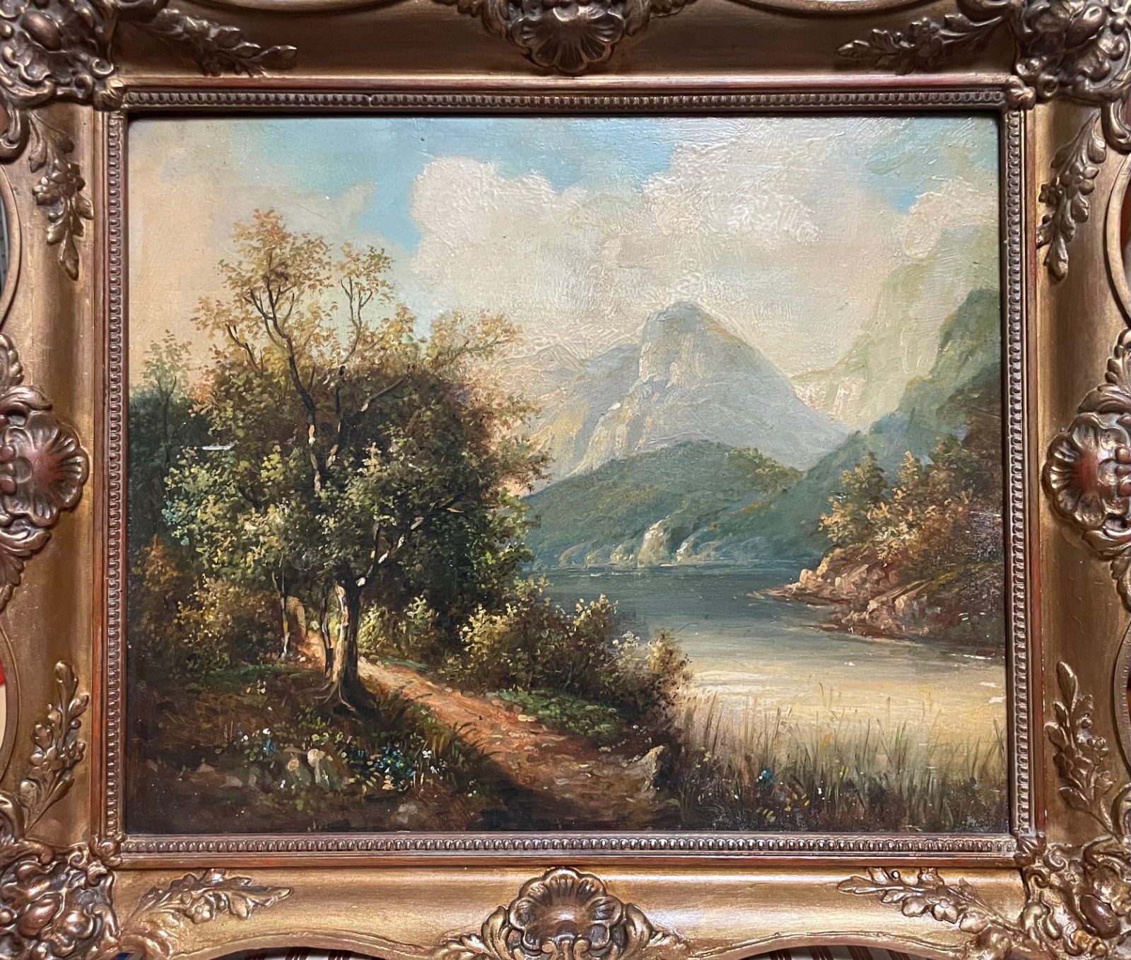 Unidentified Artist (XIX Century) «Serene Mountain Lake Scene»