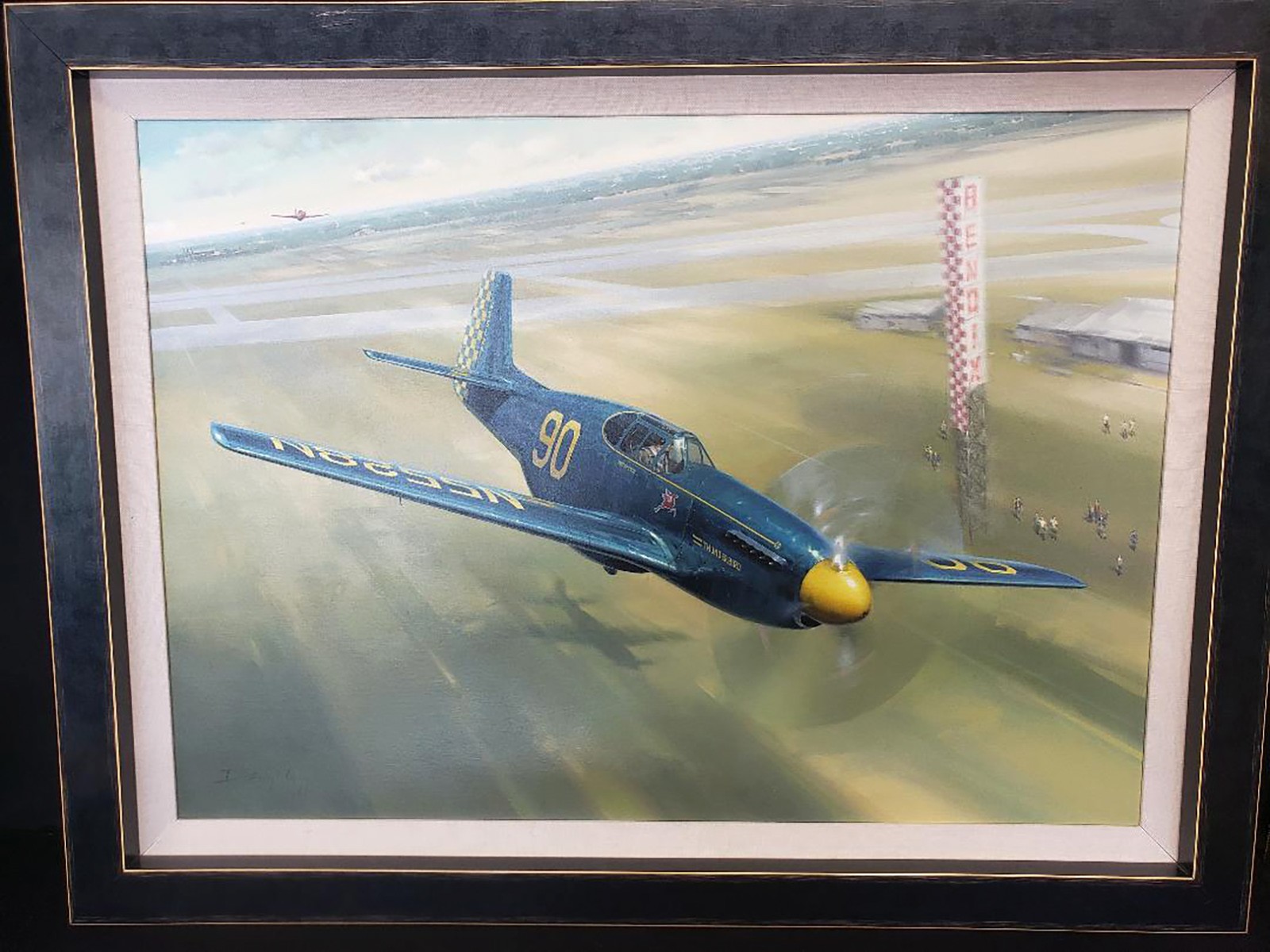 P-51C Mustang Thunderbird Original Painting 1949 Cleveland Air Racer Aviation