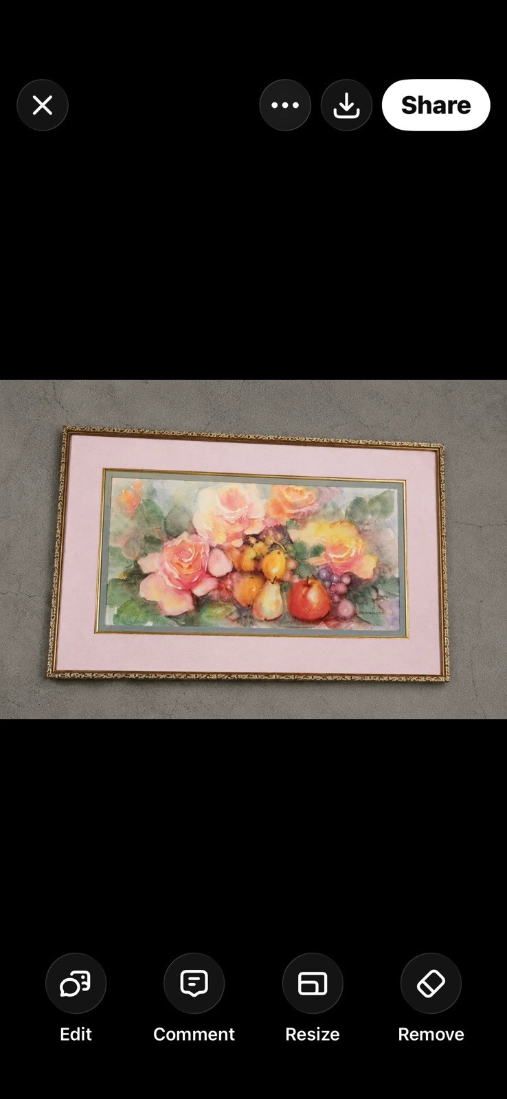 Watercolor By Jan Barba Horn 11 1/2 X 22 1/2 ￼