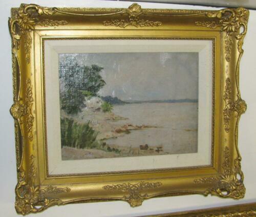 c1890 Seascape American Unsigned Unknown Artist w/ Lovely Barbizon Frame