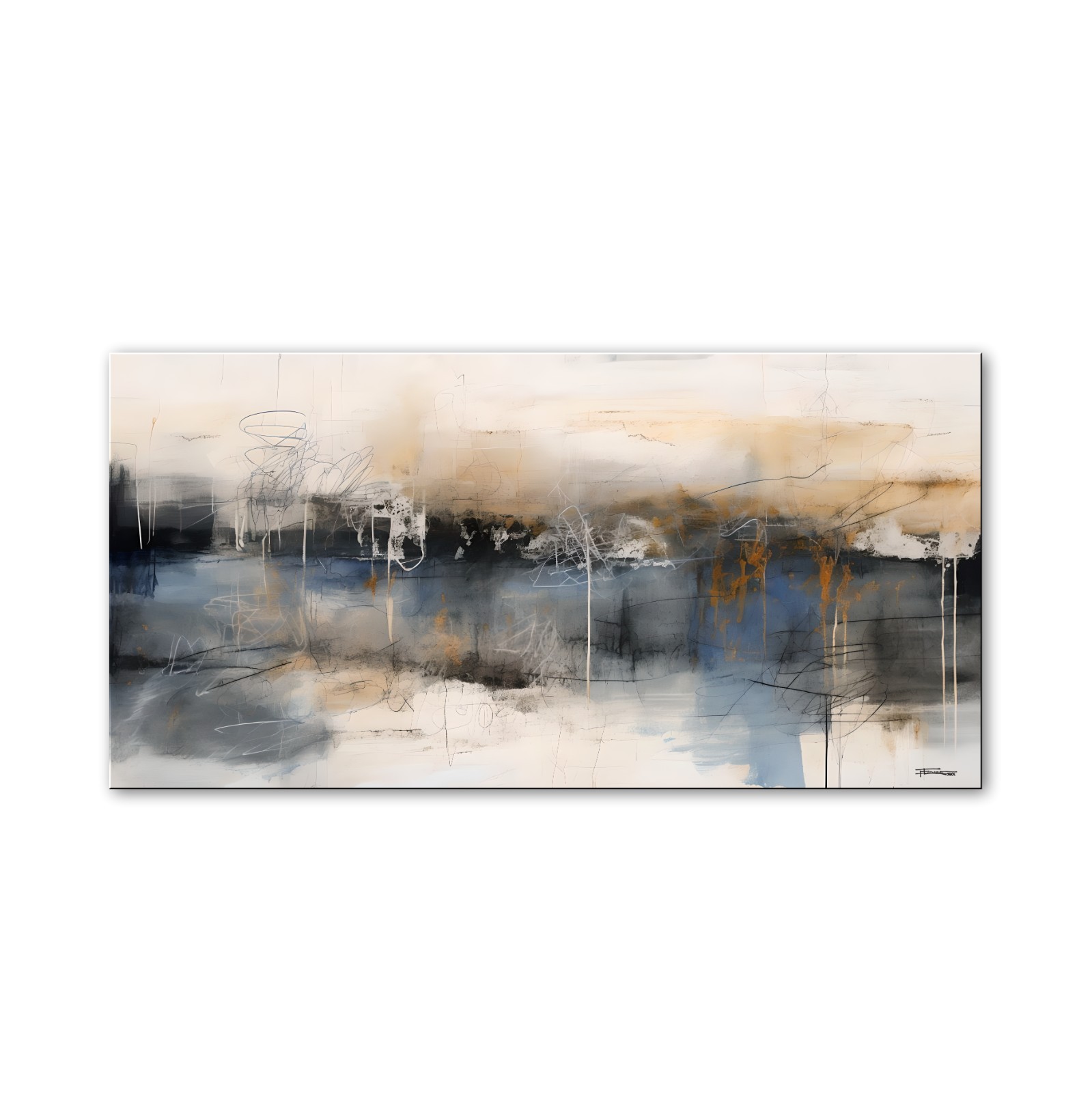 Large Abstract Canvas Painting, Textured Canvas wall art, Framed, Signed