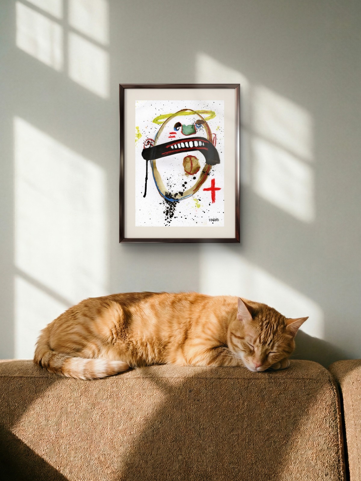 Original Ink Portrait Painting A4 Mixed Media Neo-Expressionism Signed COA #34