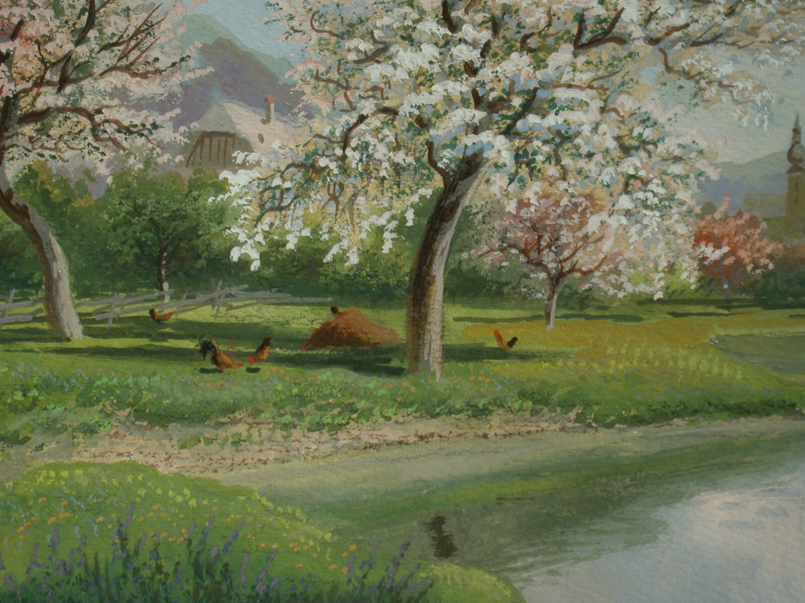 Alois TOTT (1870-1939) Spring Landscape on the Danube Bank.