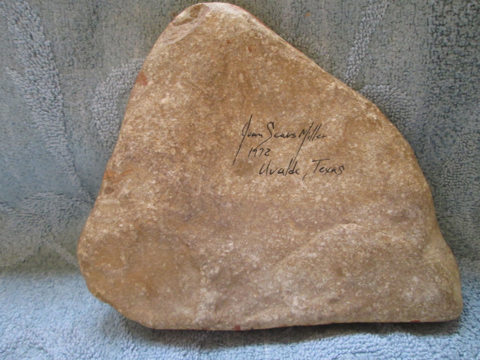 1972 Joan Sears Miller, Uvalde, Texas, Texas artist, hill country buck on rock