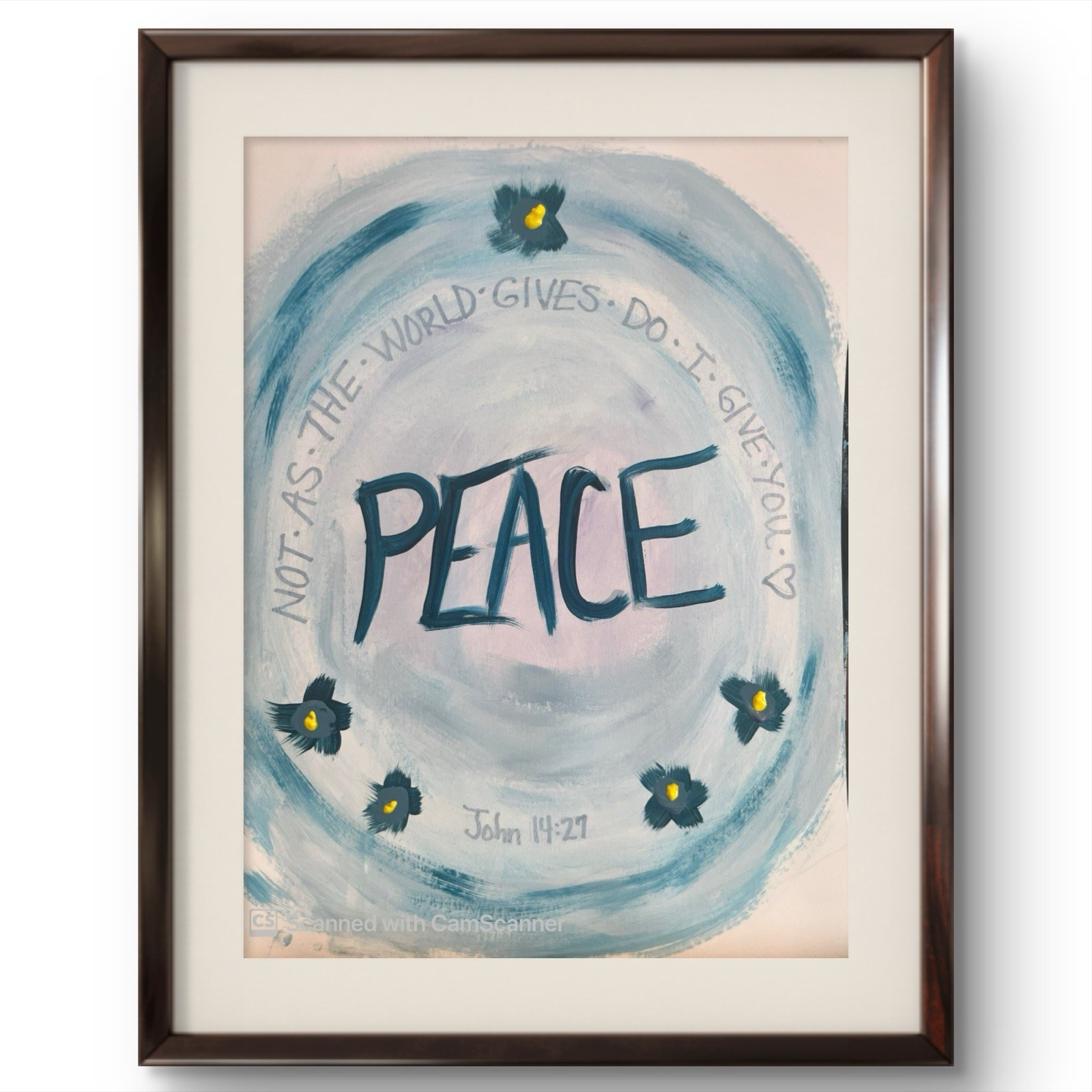 BLESSED#1004 Peace Art 11×14 PEACE Original Paper Modern Abstract Expressionism