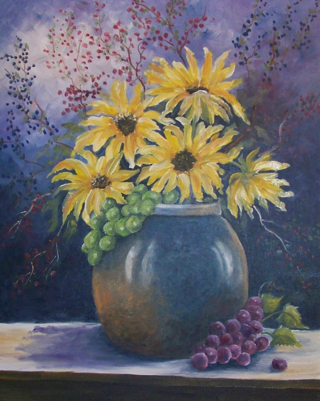 My Summer Boquet 8 x 10 print on linen card stock of original oil painting