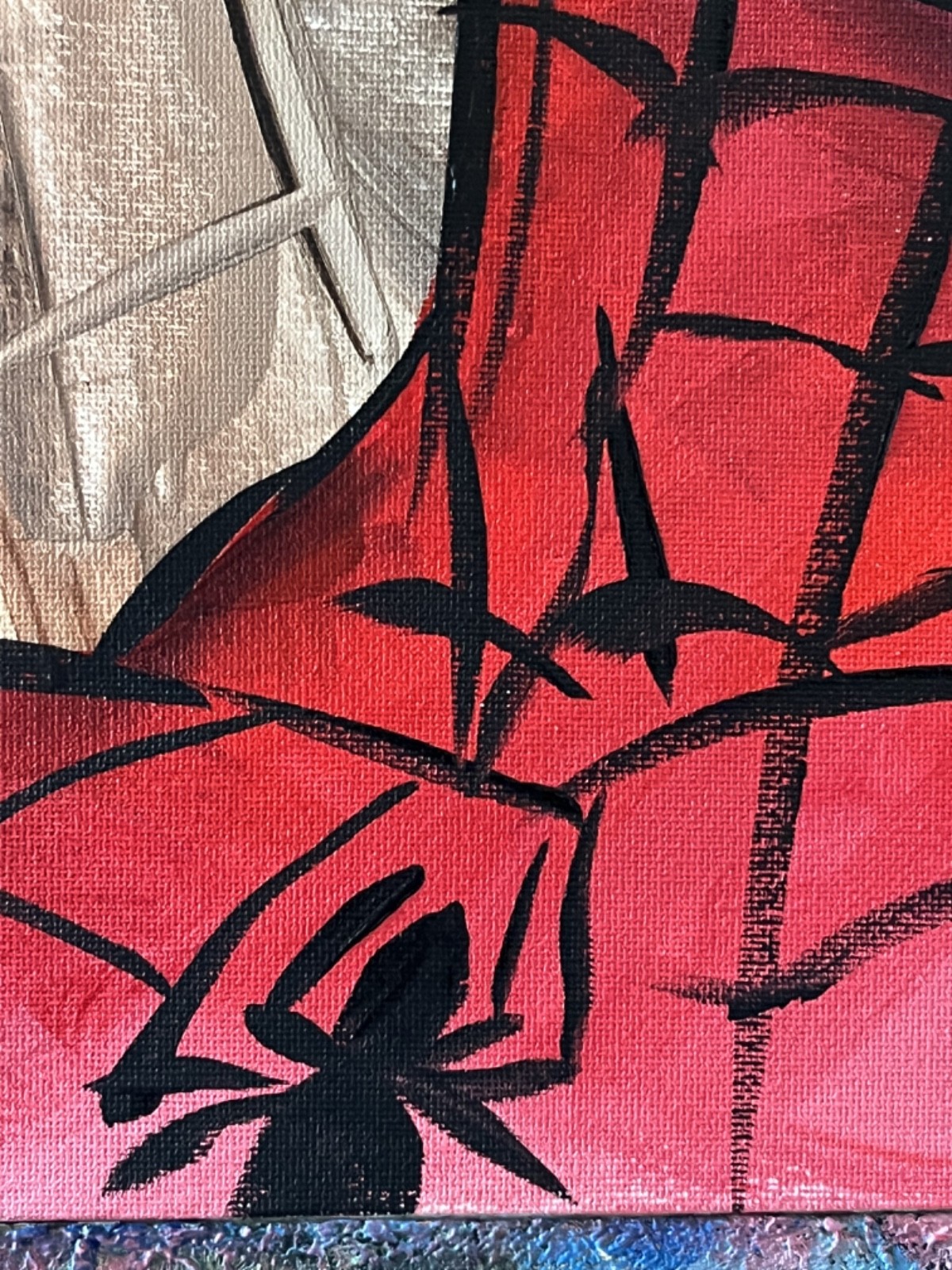 Atherton 11×14 Original Pop Art Comic Acrylic Painting «Spiderman» hand signed