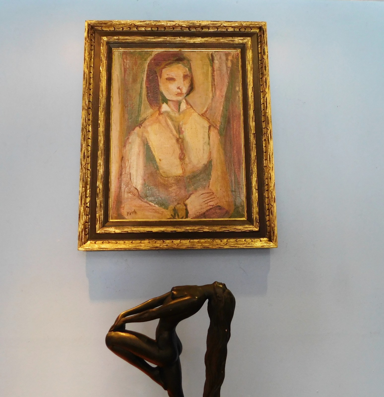 LARGE 1957 FAUVIST BAY AREA FIGURATIVE EXPRESSIONIST SCHOOL Oil PAINTING – KEITH
