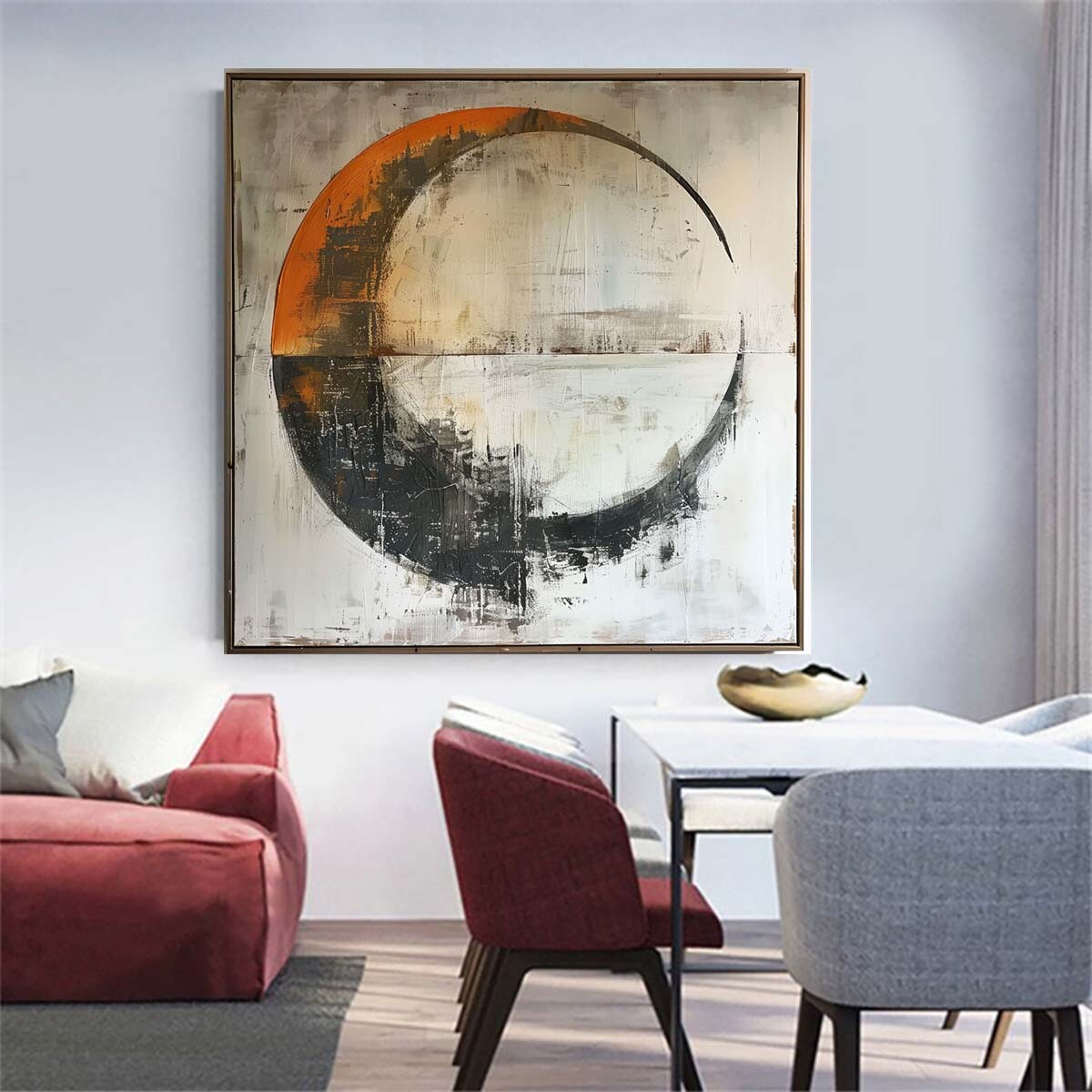 Hand Painted Abstract Oil Painting On Canvas Abstract Wall Art Home moon 31in