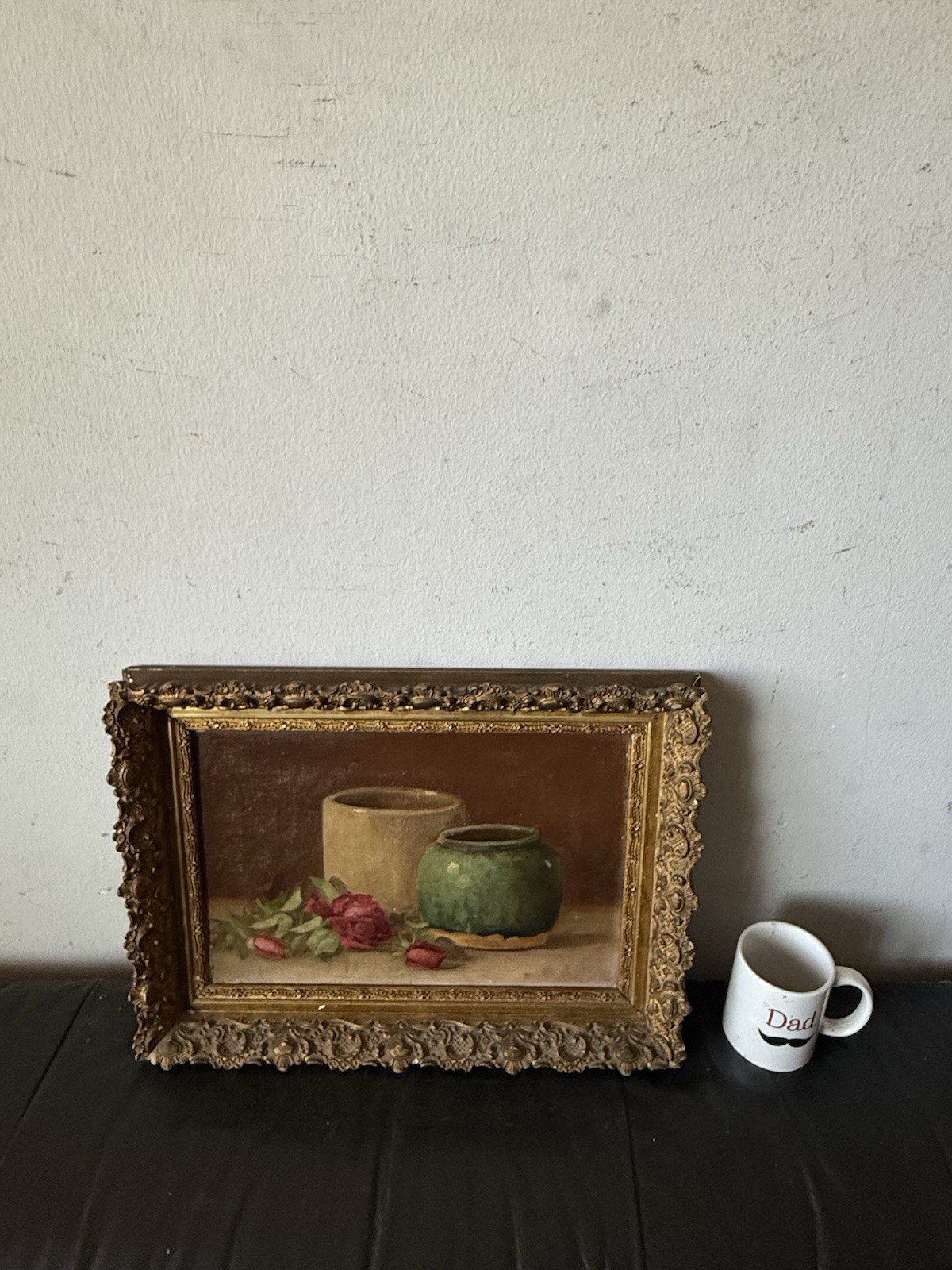 ELEGANT ANTIQUE 19TH CENTURY STILL LIFE REALISM OIL PAINTING OLD VINTAGE ROSES