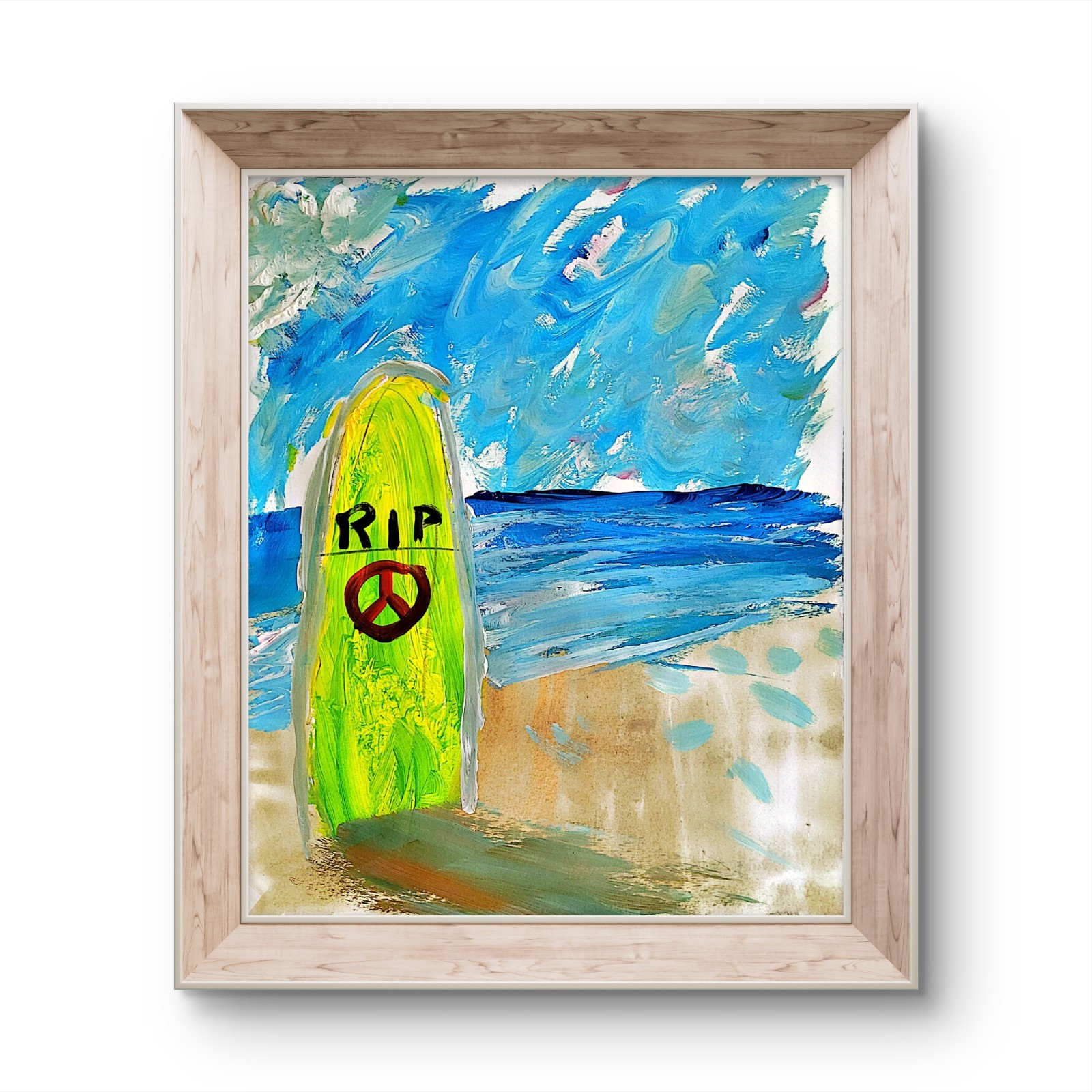 Surfers’ Graveyard Abstract Expressionist Original Gallery Paper Painting 11×14