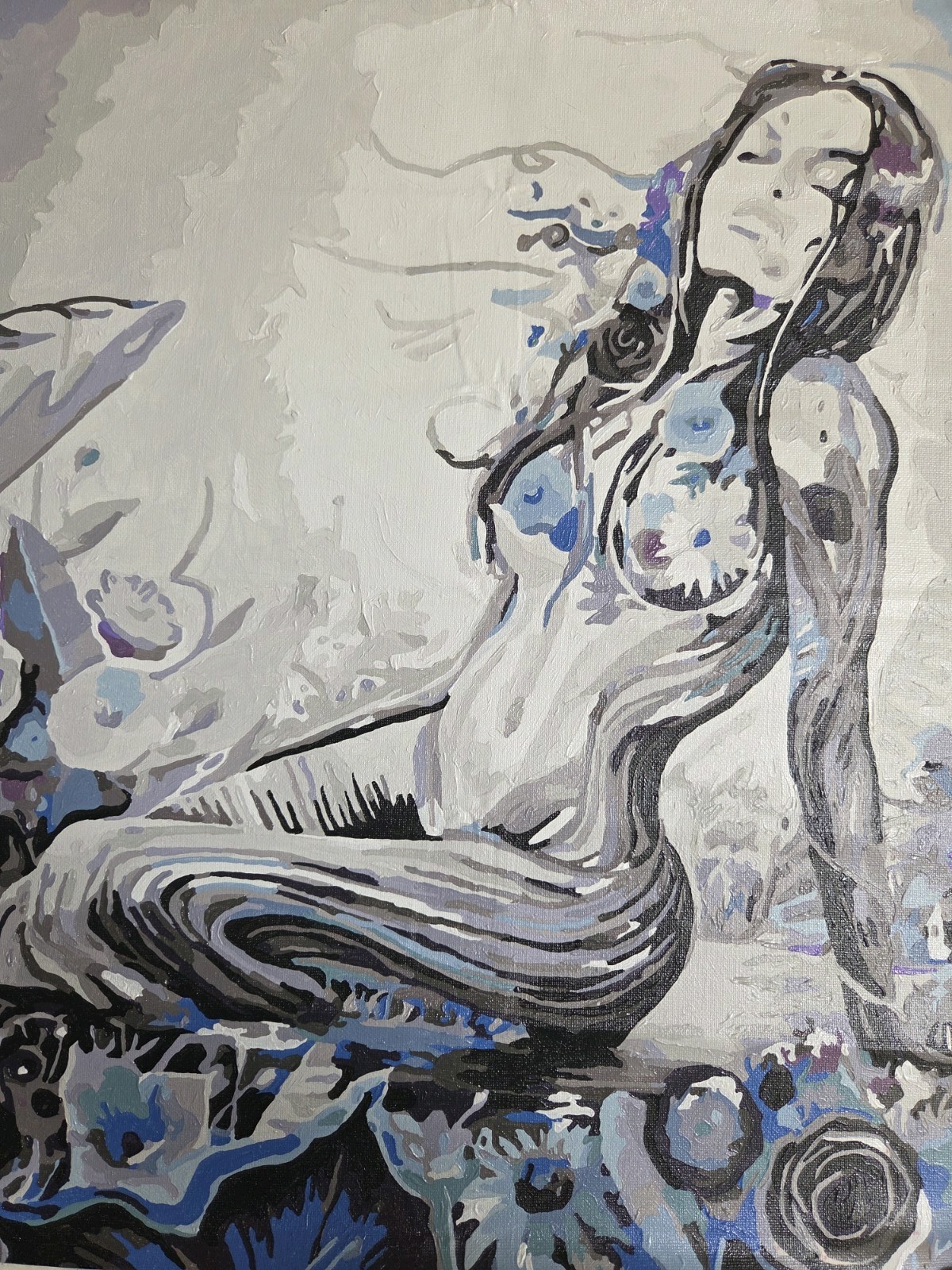 signed 1:1 One Of A Kind Hand Painted Lady On Loose Canvas