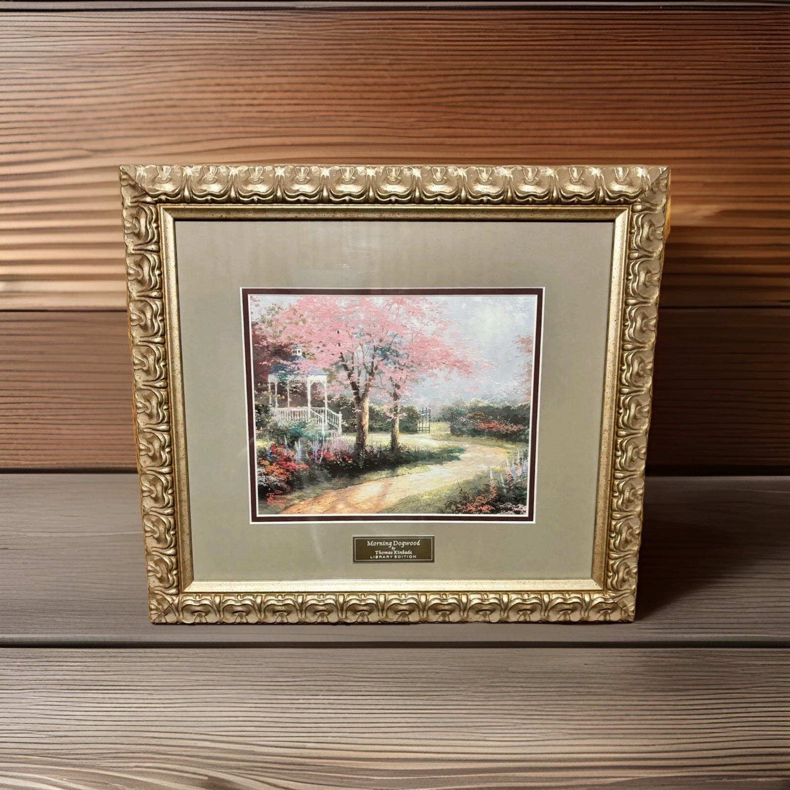 Morning Dogwood by Thomas Kinkade Library Edition Framed and Double Matted ART
