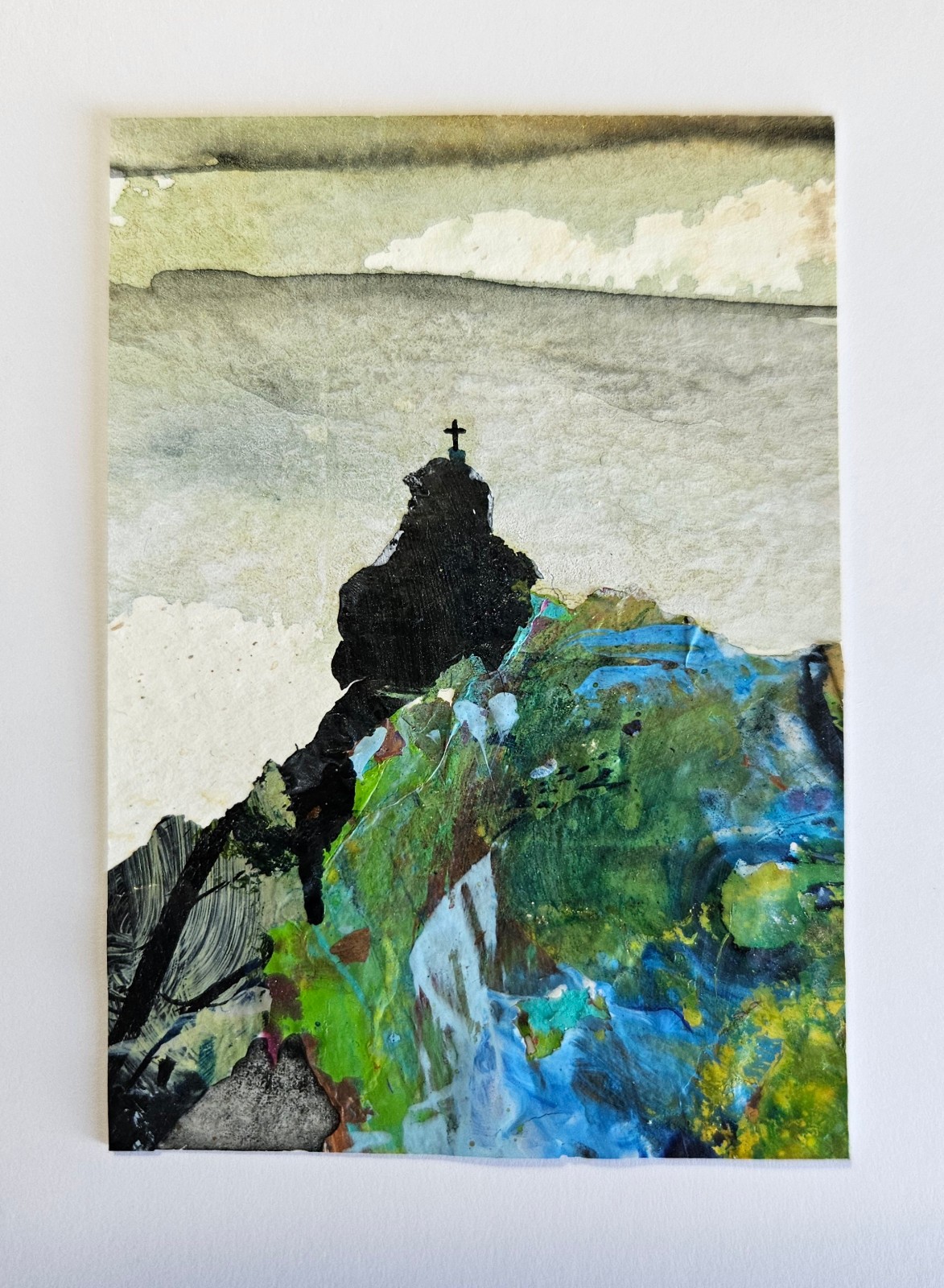 ACEO Card 2.5×3.5″ Original Miniature Art Abstract Landscape Series 2/11 #0014