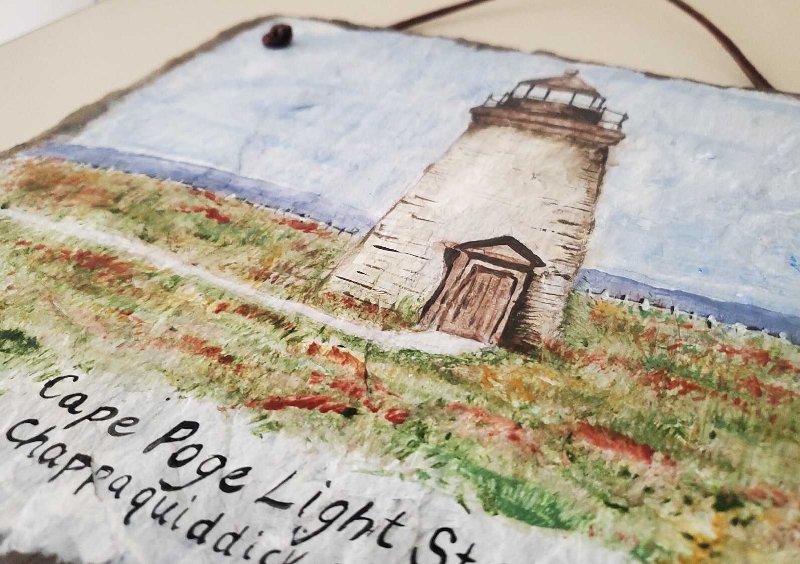 Antique Handpainted Decor Cape Poge Light Station Chappaquiddick Island, MA