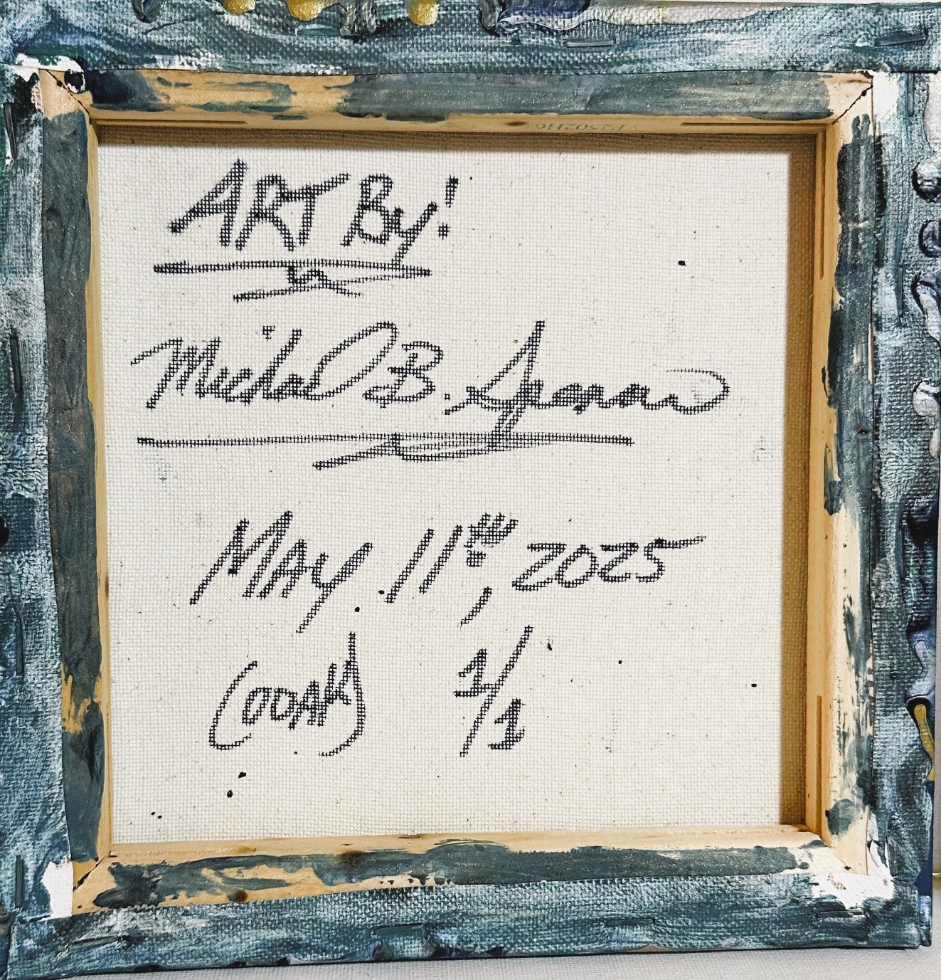 Original Acrylic 8″x8″ Canvas Art OOAK (One of a Kind) Auto, Date, Numbered 1/1