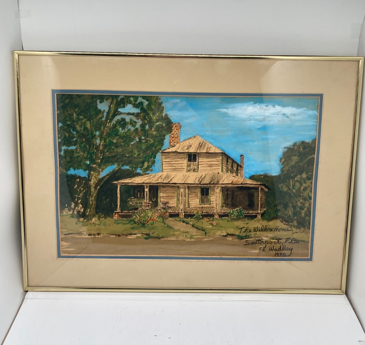 Vintage Hand painted » The Willis House » South Port Florida 1980 Ed Wadley