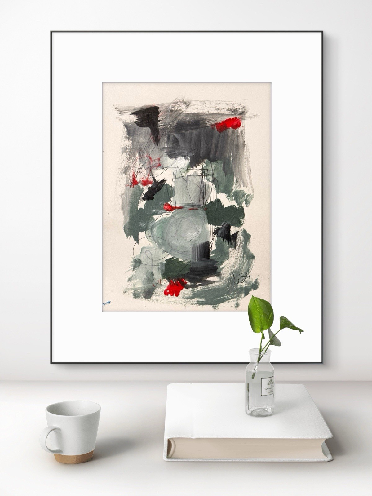 Original Abstract Expressionism 9X12 Paper Acrylic Expressive Handmade Signed 26