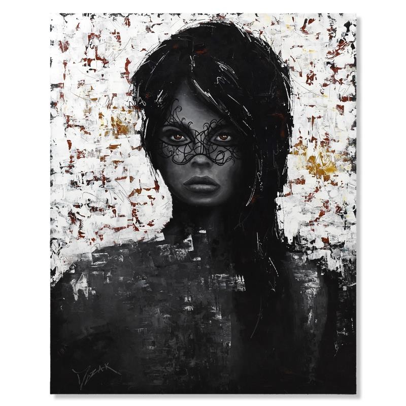 Trevor Mezak «Zainna» Original Painting Canvas Hand Signed, Letter Authenticity.