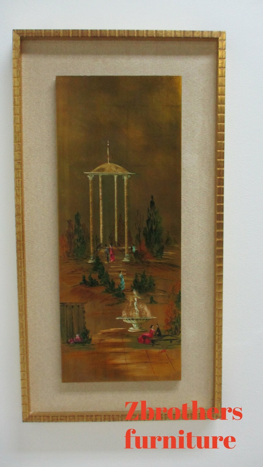 Vintage Mid Century Lore Spanish Spain Town Square Painting MAM POP B