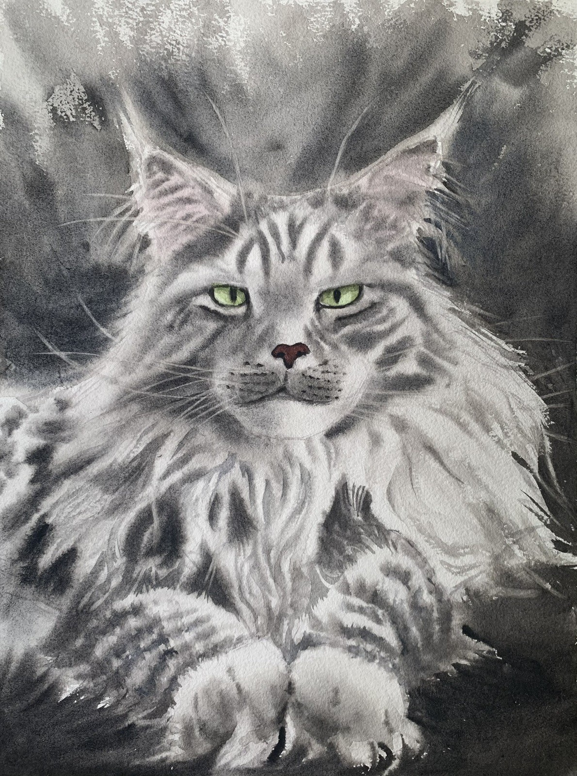 Custom pet portrait commission original watercolor painting sympathy gift art