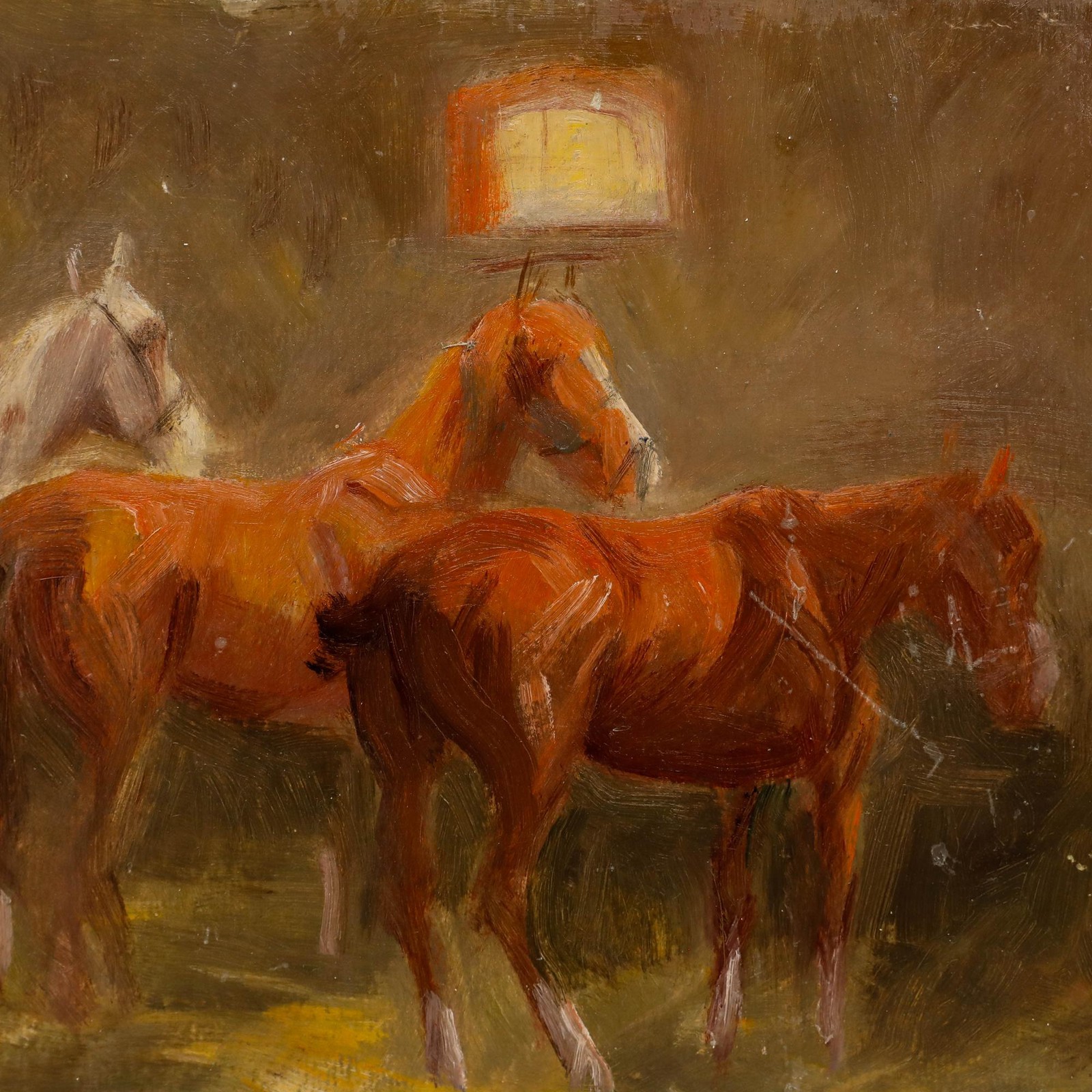 Kurt Glauber (1886-1963) – Mid 20th Century Oil, In the Stable