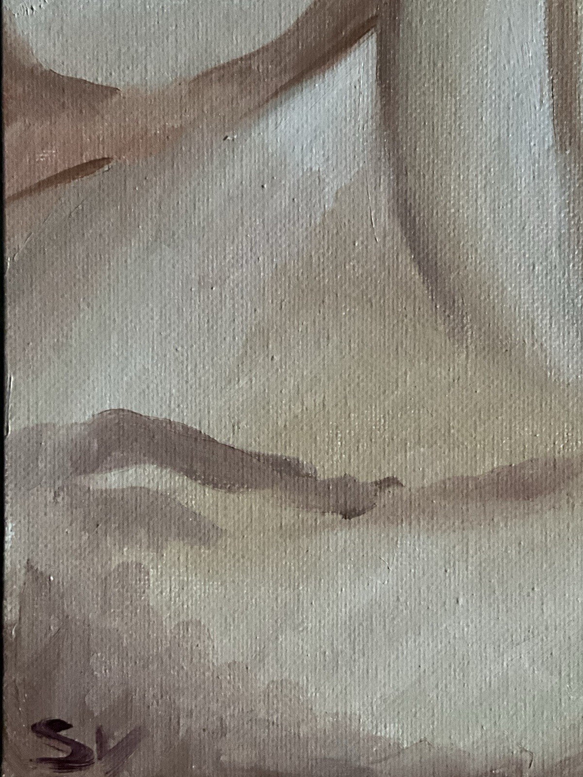 French Realism Body Gradient Study Human Man 12×16 Org Oil Painting On Canvas