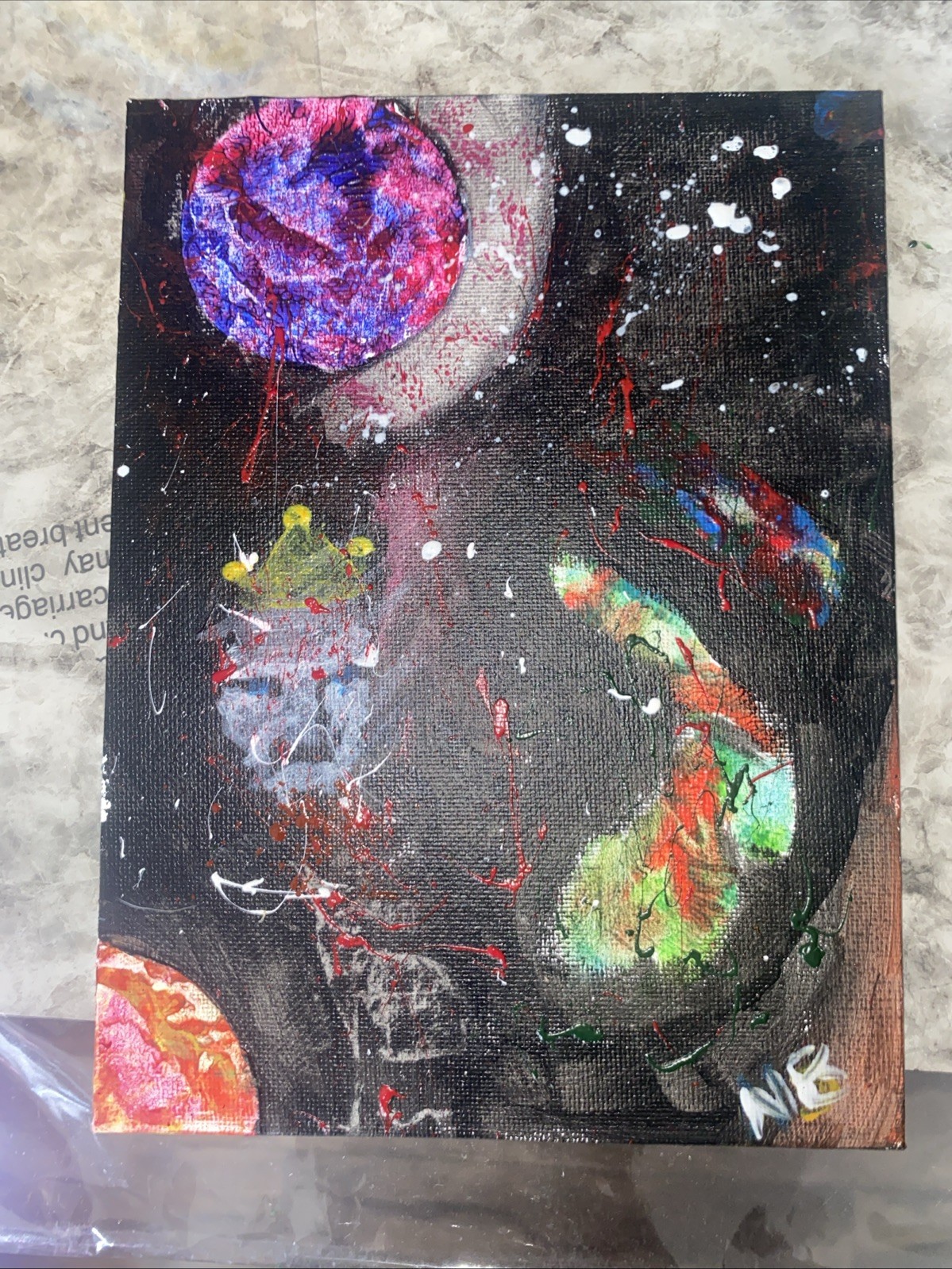 Art Painting Of Galaxy Small 5x7inch