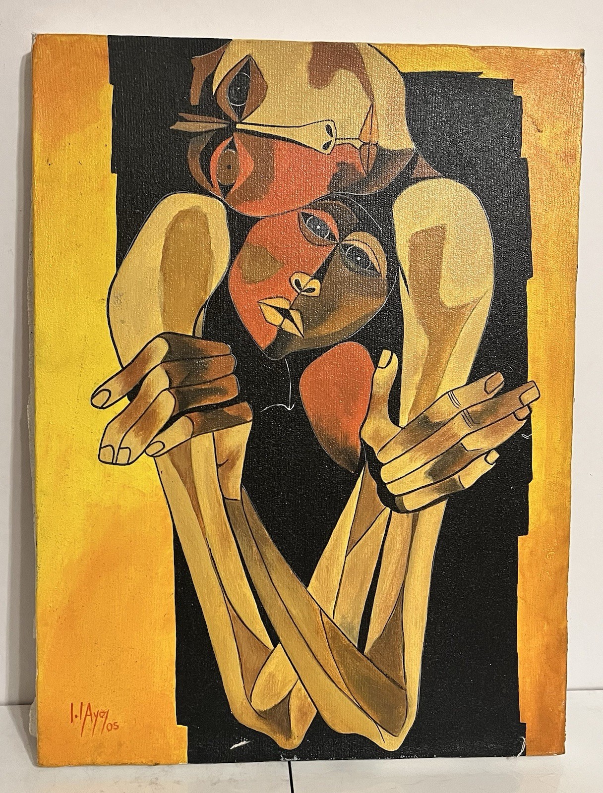 Oswaldo Guayasamin 12″ x 16″ Mother and Child Acrylic on Canvas Reprint 2005