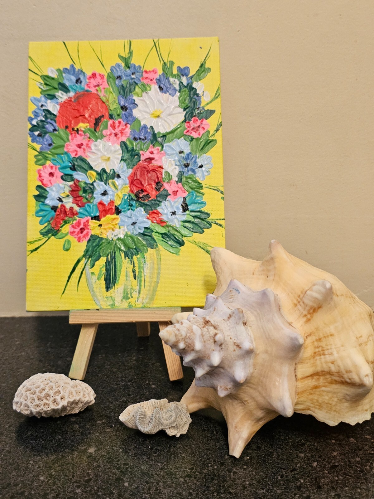 Wildflower Acrylic Painting, Original Flower Art, Summer Flower Bouquet, Garden
