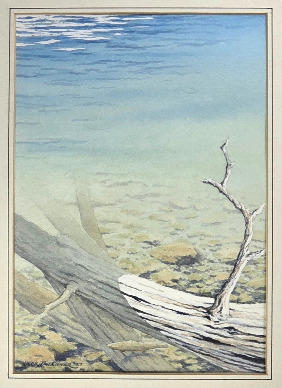 Original Jack Tavenner Watercolor Painting ~ Fly Fishing, Pacific Northwest, PNW
