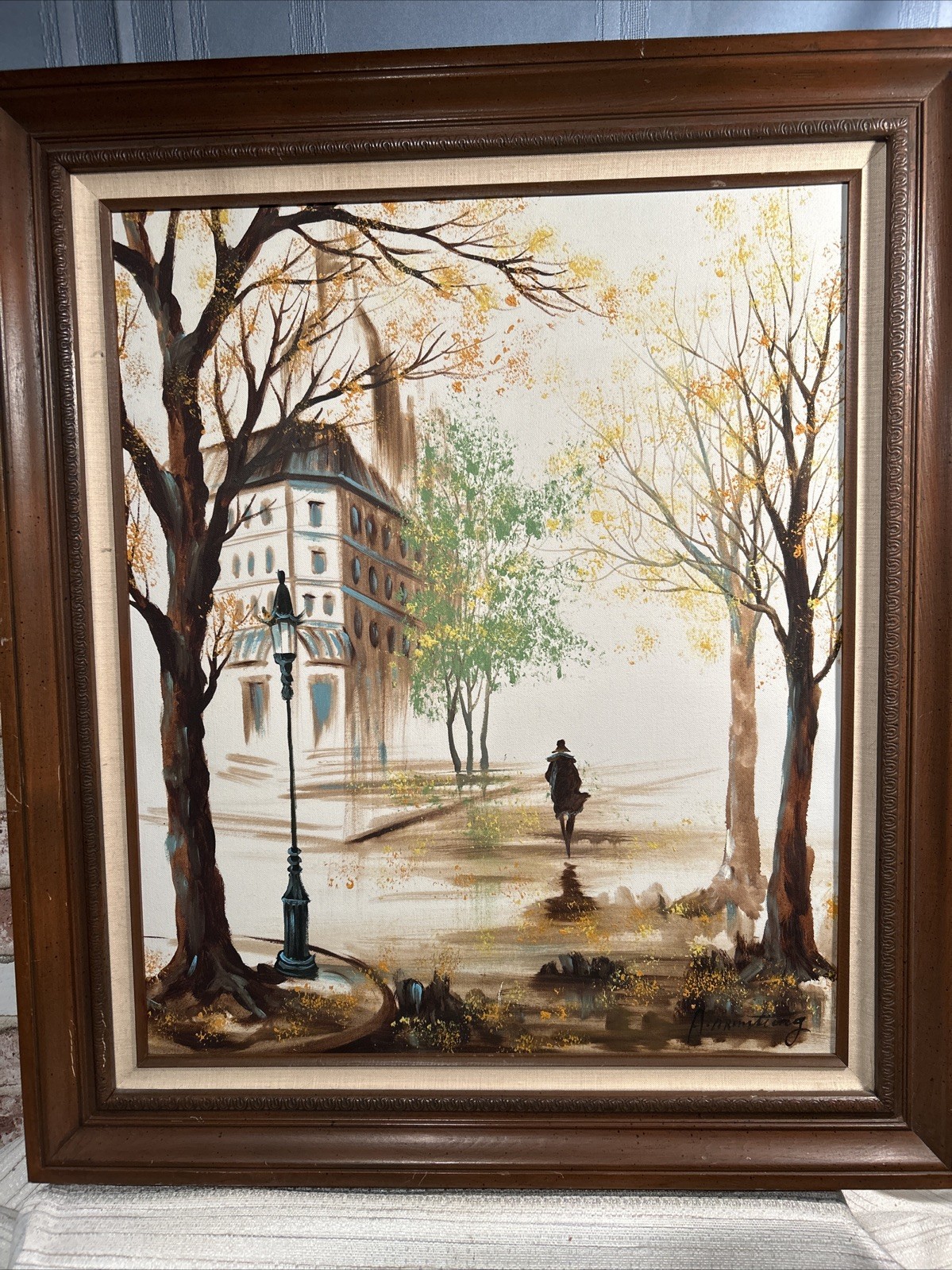Signed~Framed Oil Painting By Impressionist A Armstrong~Paris Street