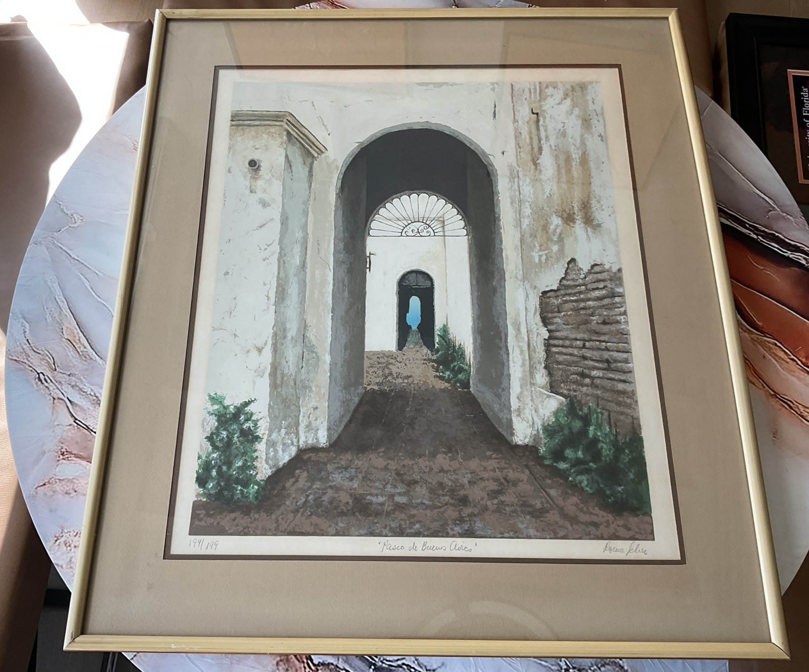 Framed original “Paseo de Buenos Aires” signed & numbered by Klier