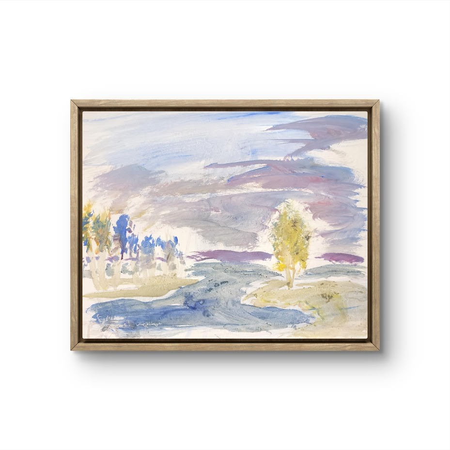 Modern Expressionist Original Abstract Paper 11×14 Trees Landscape, Basil Arts