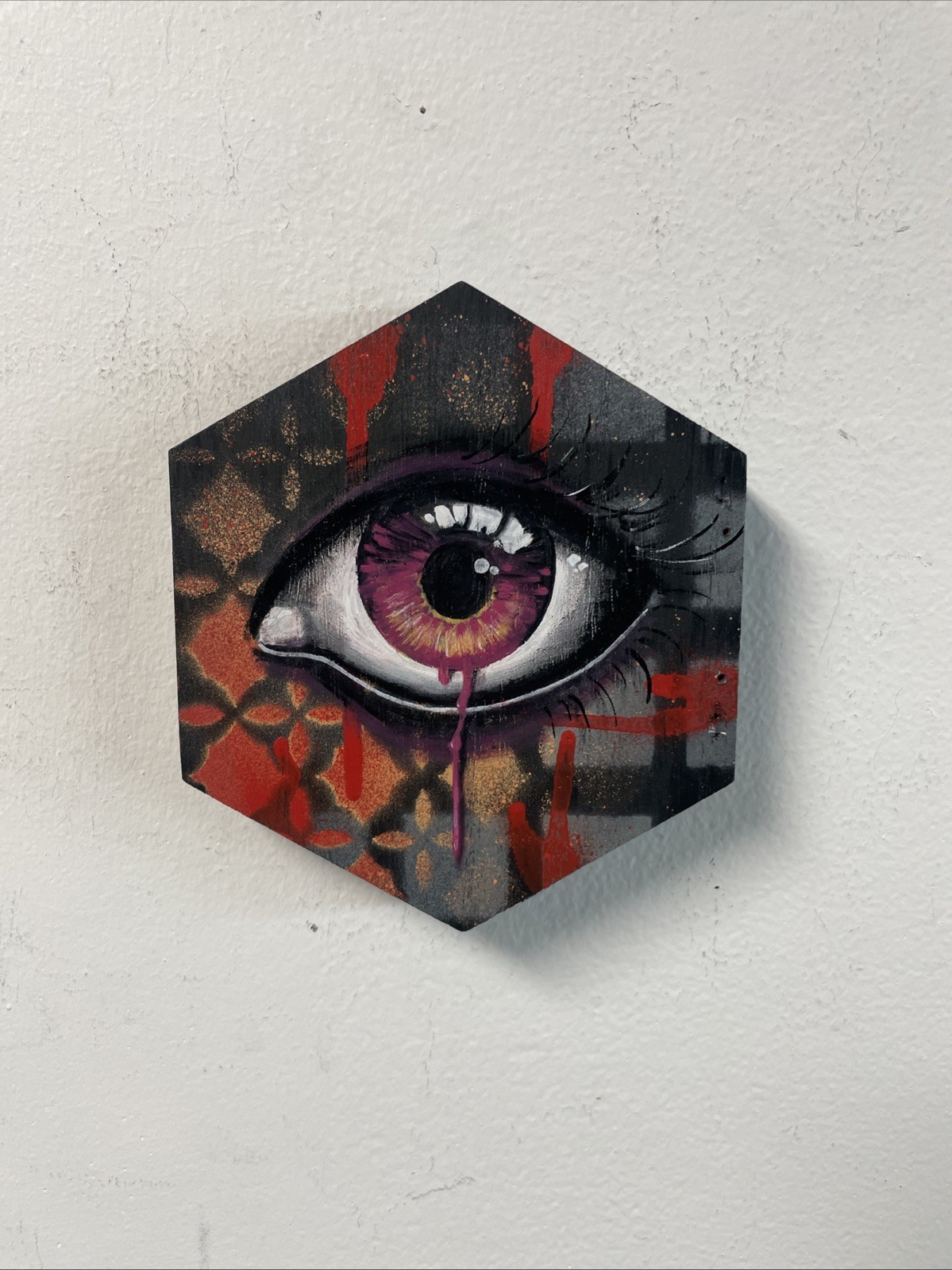 Red Eye Drip Original Painting Graffiti Art Street Art Tattoo Art