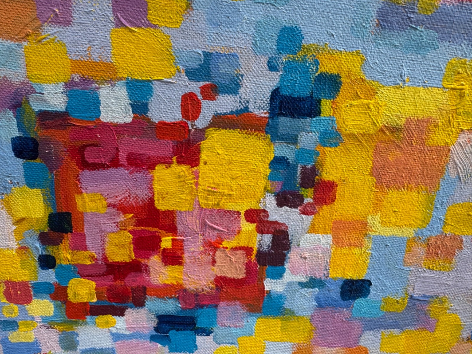 Contemporary Abstract Multi-Color Acrylic Painting Modern Art Wall Hanging