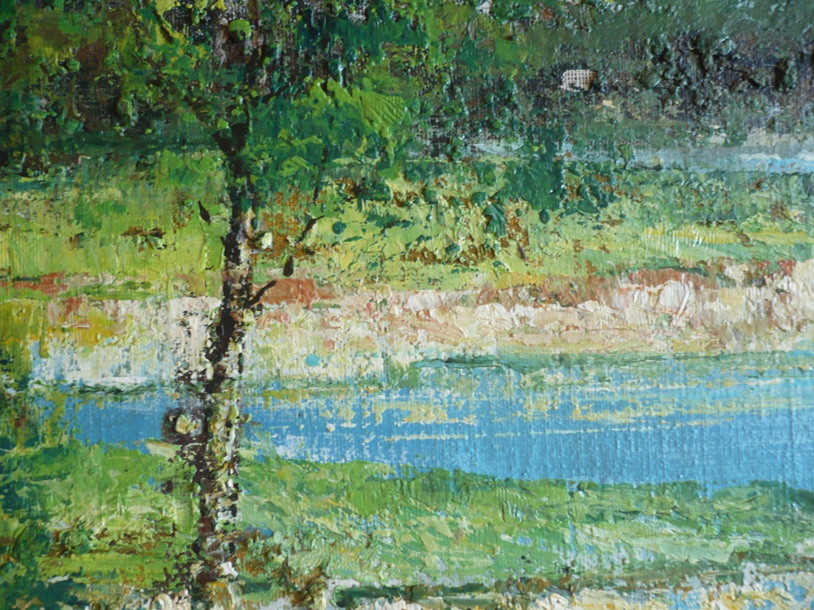 DAVID ROTH, COLLECTIBLE GOLF GOLFING SPORTS OIL PAINTING VINTAGE CHUNKY IMPASTO