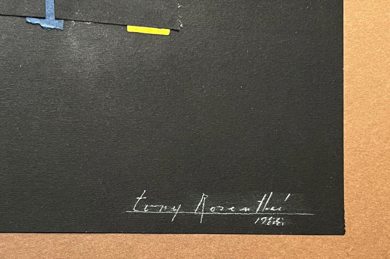 TONY ROSENTHAL 1988 HAND SIGNED DATED UNIQUE COLLAGE FRAMED