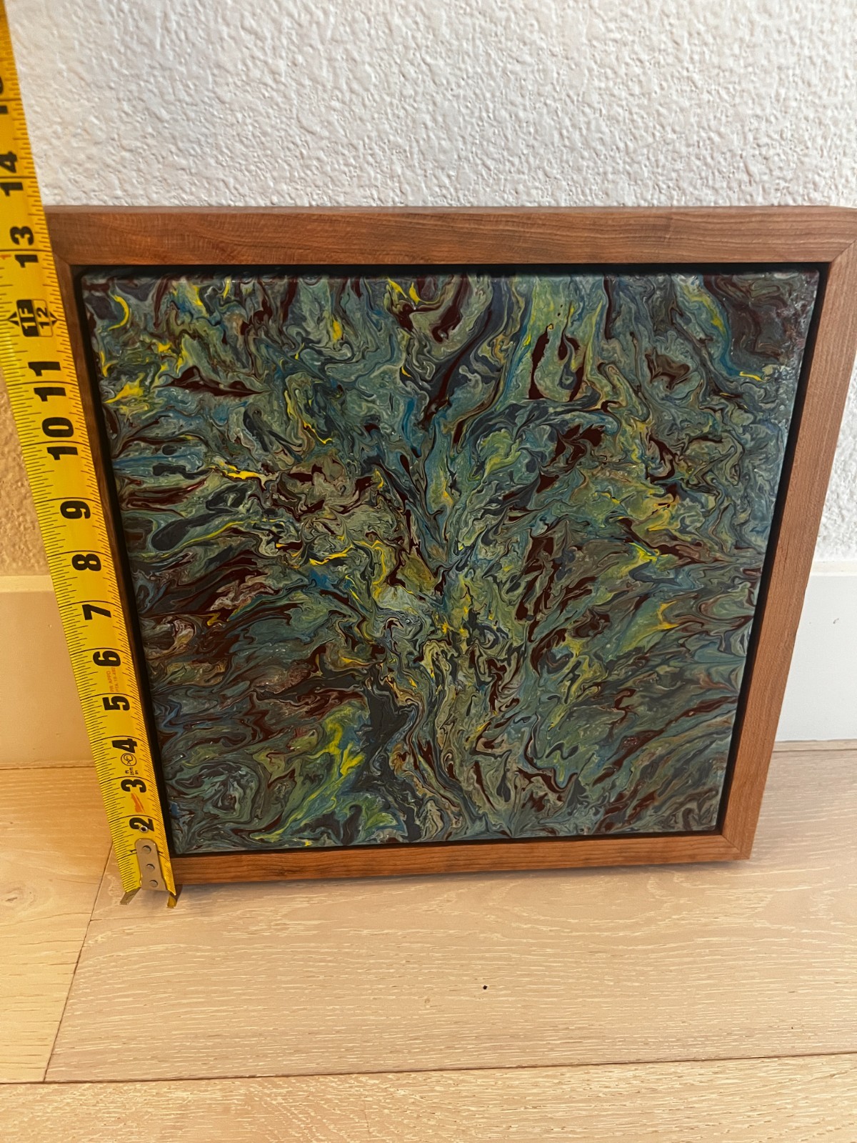 Original Acrylic Pour Painting | Abstract Fluid Art | Signed EK | 13.5″ X 13.5″