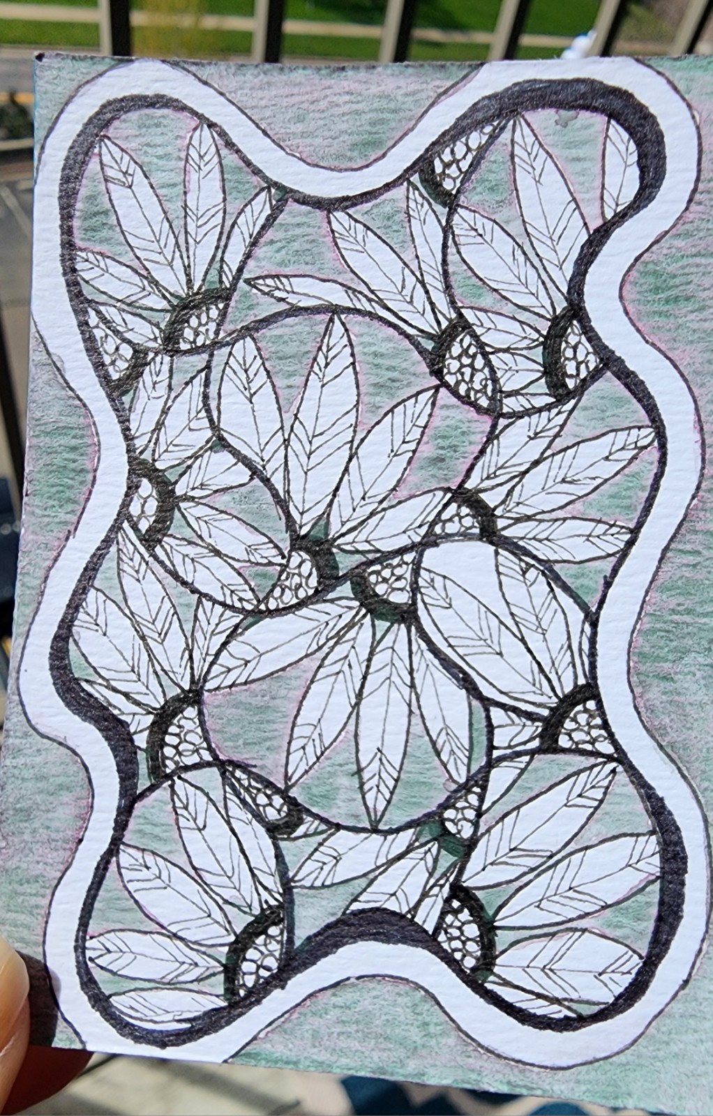 ACEO ORIGINAL Watercolor ZENTANGLE TRADING ART CARD (Please Read Description)