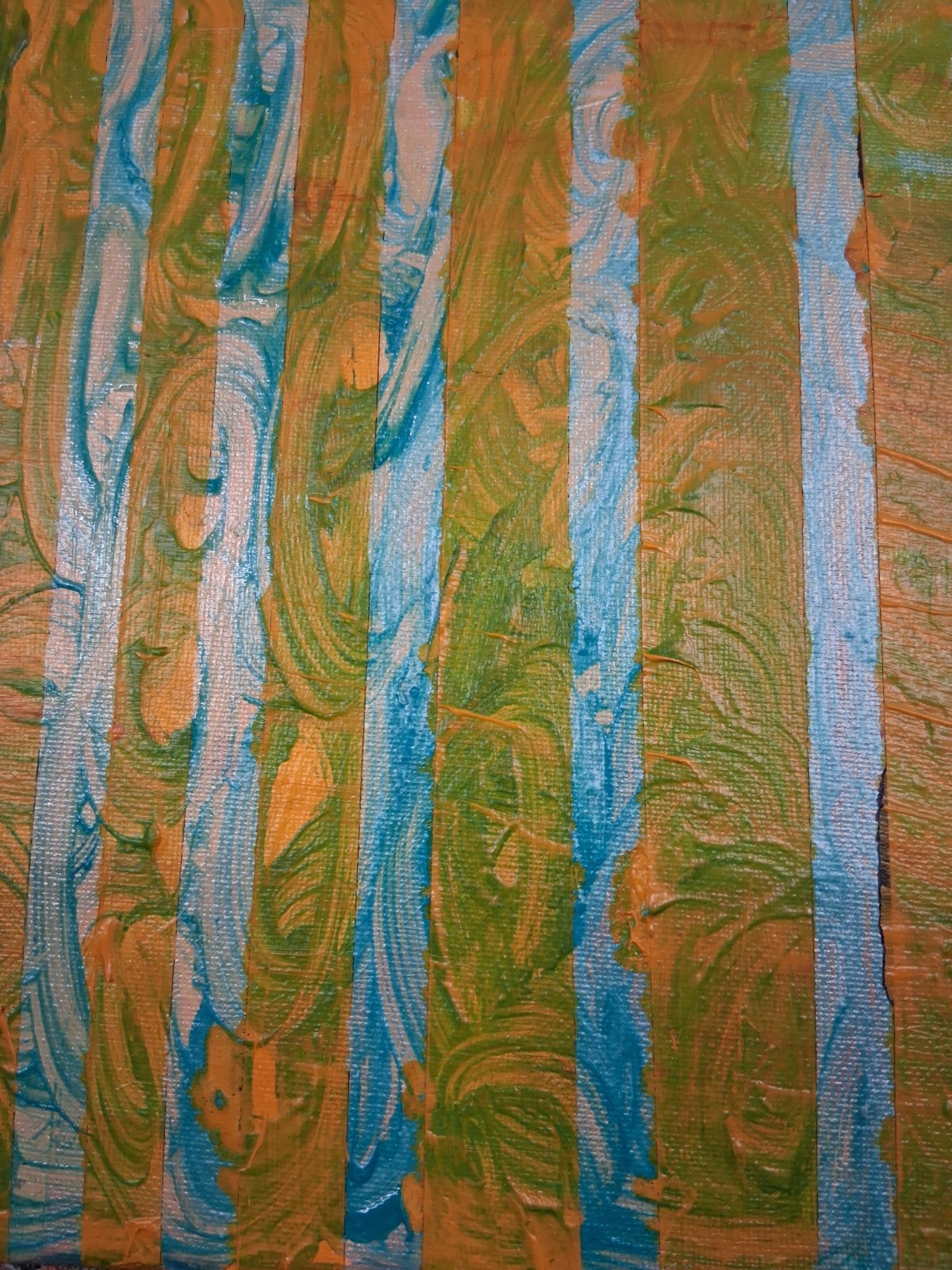 Original 8″ x 10″ canvas Acrylic Abstract Modern Triptic 3 Non-representational