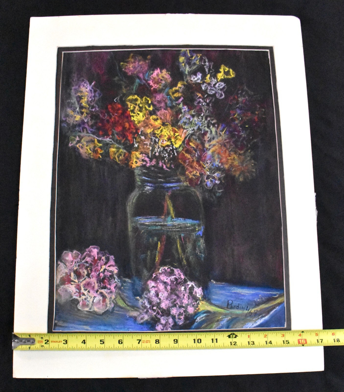 LUIS PARDINI, Cuban Artist, Original Painting, «Fiori Sul Pomello», 17″x 13″