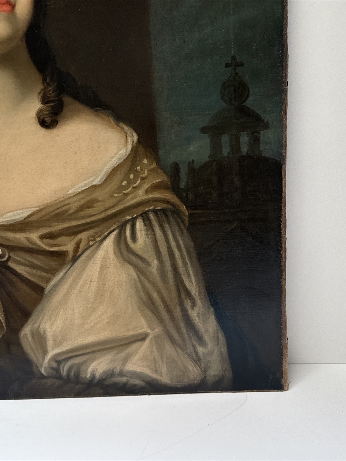 Old Master Painting Queen Crown Madonna Church Iconic 17th 18th Century Antique