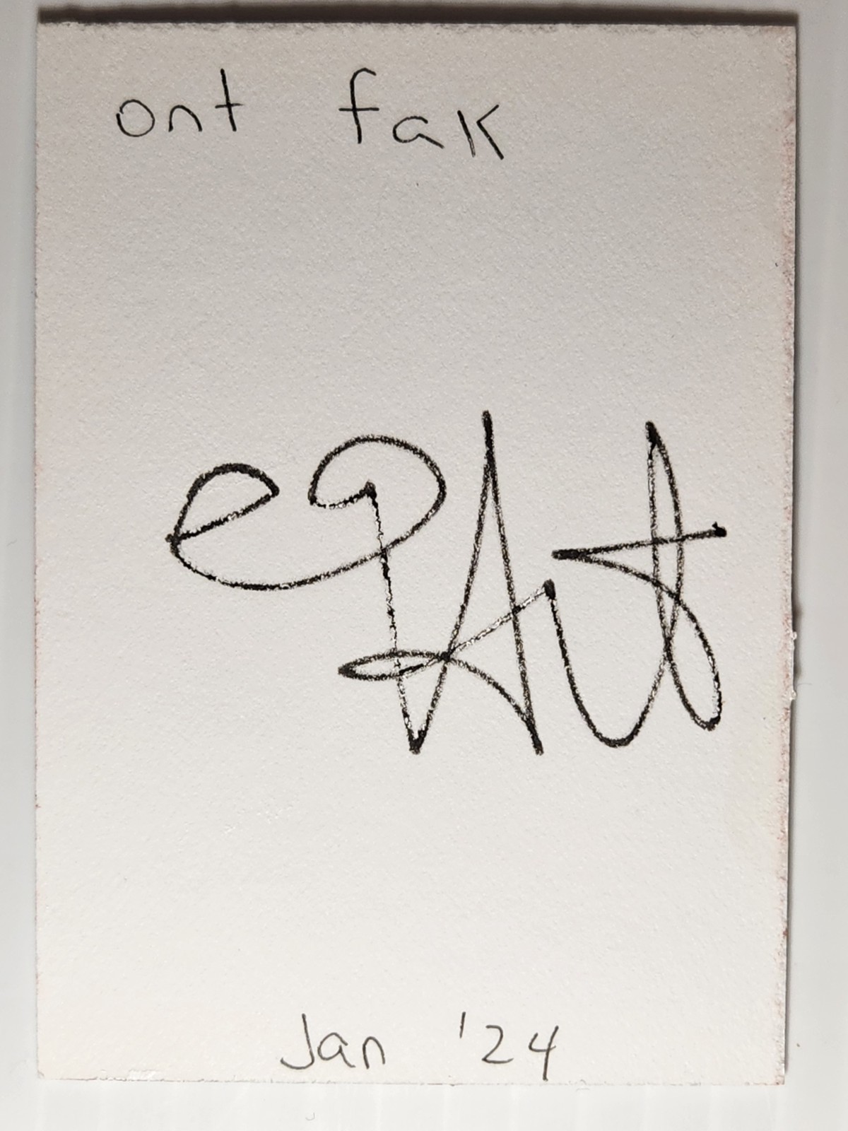 e9Art ACEO floating head man outsider art brut naive