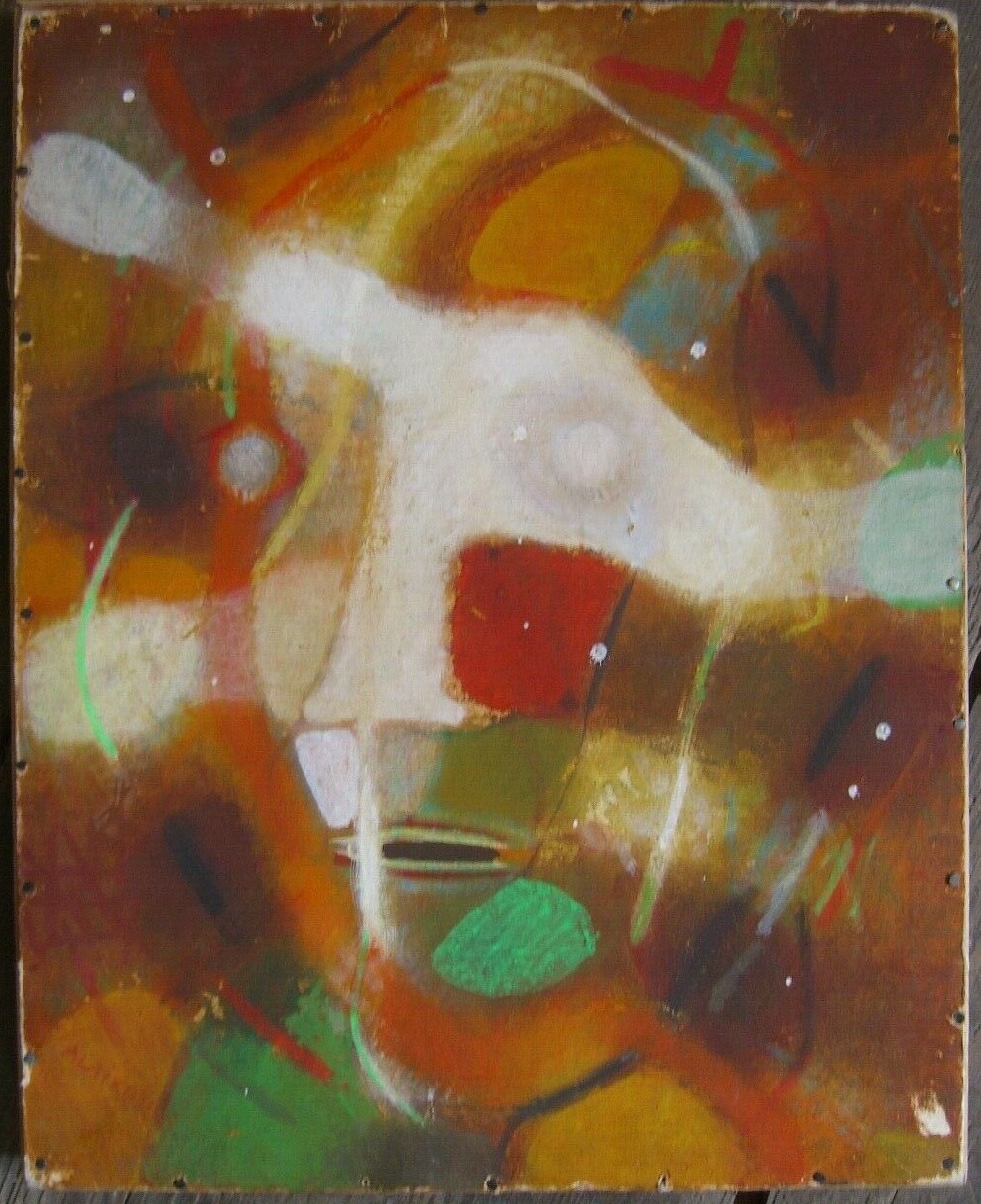 Oil painting Abstract Color Composition 1986 Alaiko Signed Modern Art Loft Decor